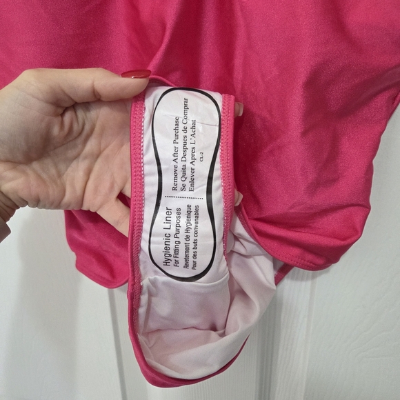 Dixperfect Retro 80s/90s Hot Pink One Piece Swimsuit Size M - Picture 10 of 10
